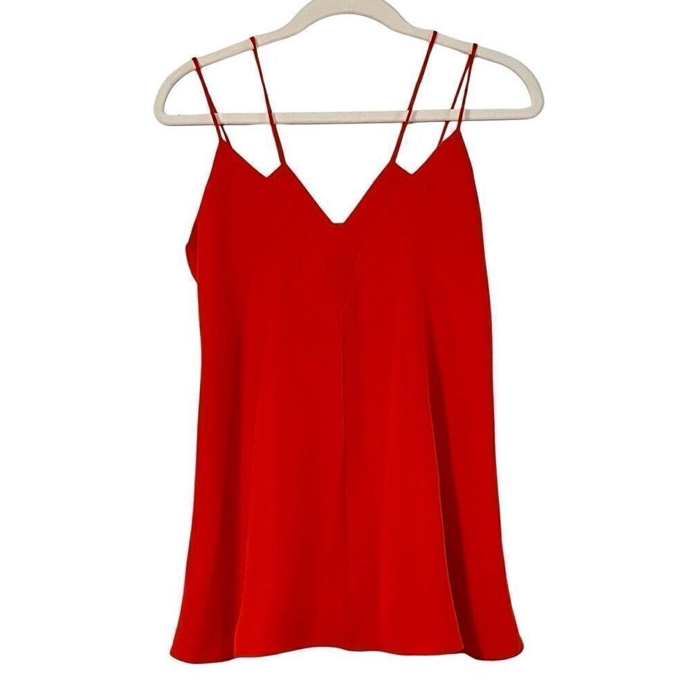 NWT The Coverii Red Double V-neck Strappy Layered Cami Small